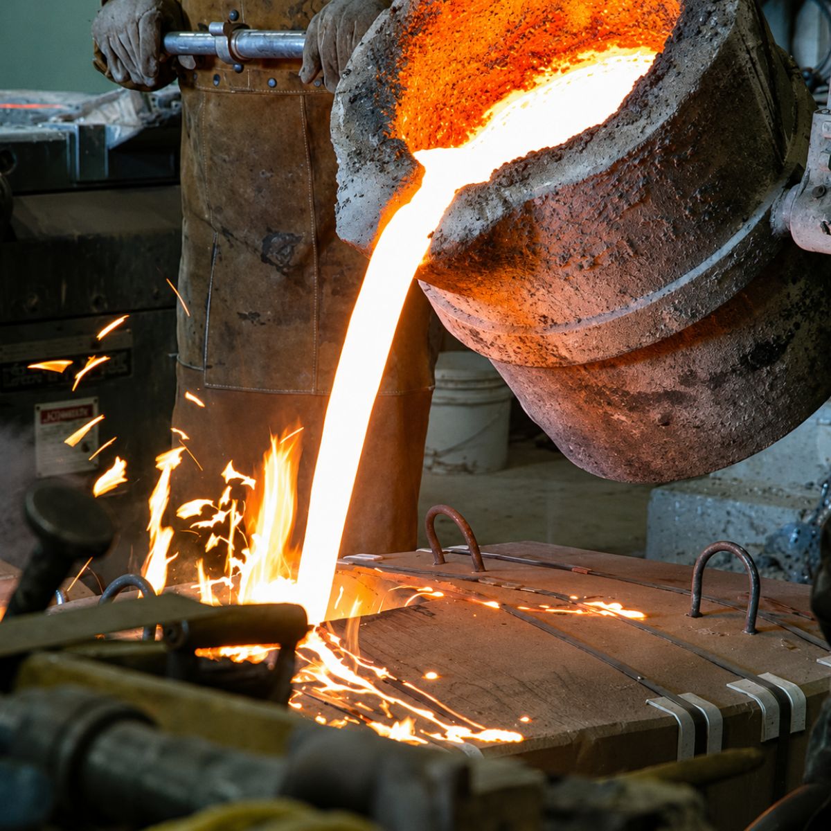 Arc Furnace Casting Set Up